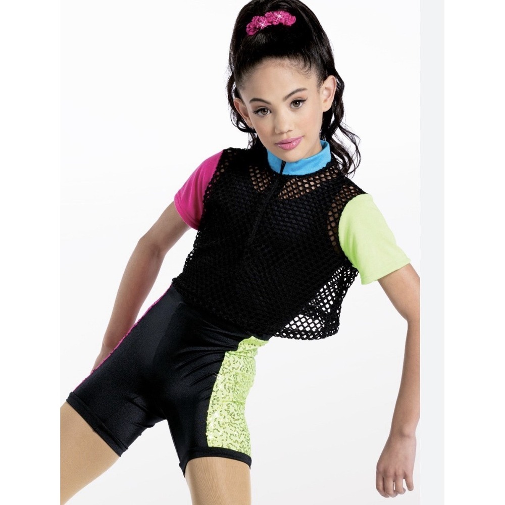 Weissman Showtime Sorry Shorts Pink, Green, Black Size XS Child (3-4)